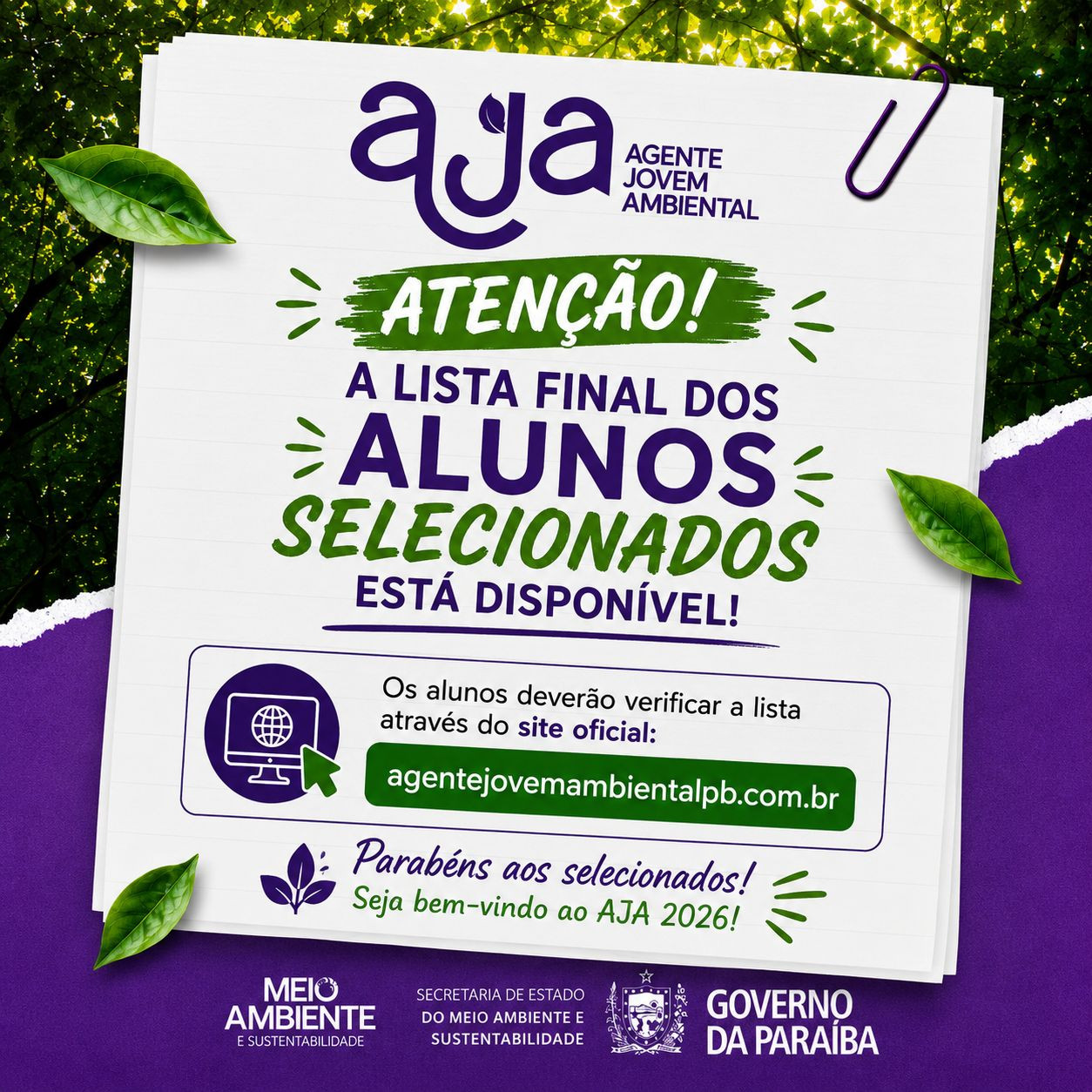 ALUNOS SELECIONADOS